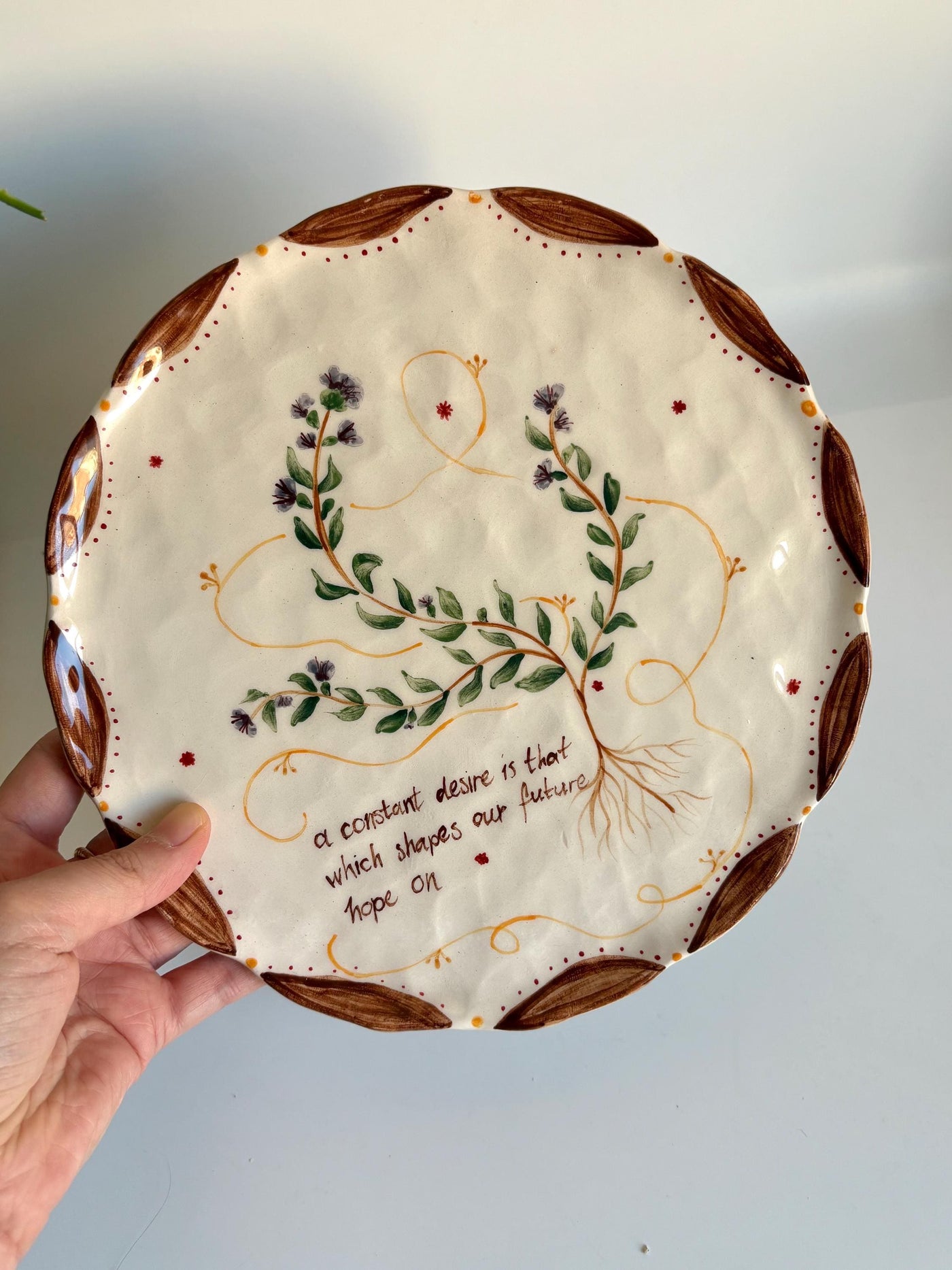 Wild Thyme Floral Illustration Plate