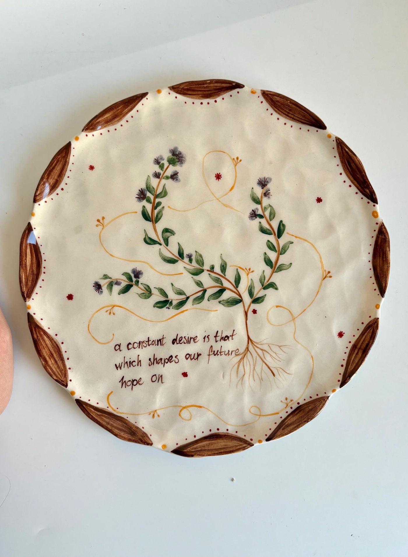 Wild Thyme Floral Illustration Plate