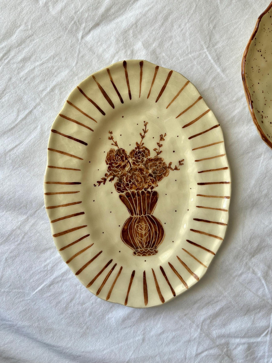 Vintage Floral Plate