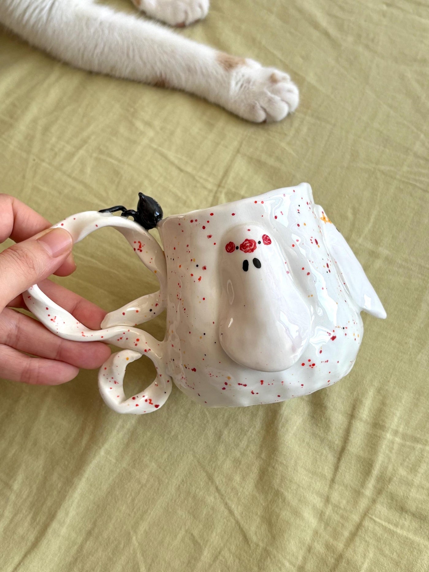 Hippie Ghost and Black Cat on the Handle
