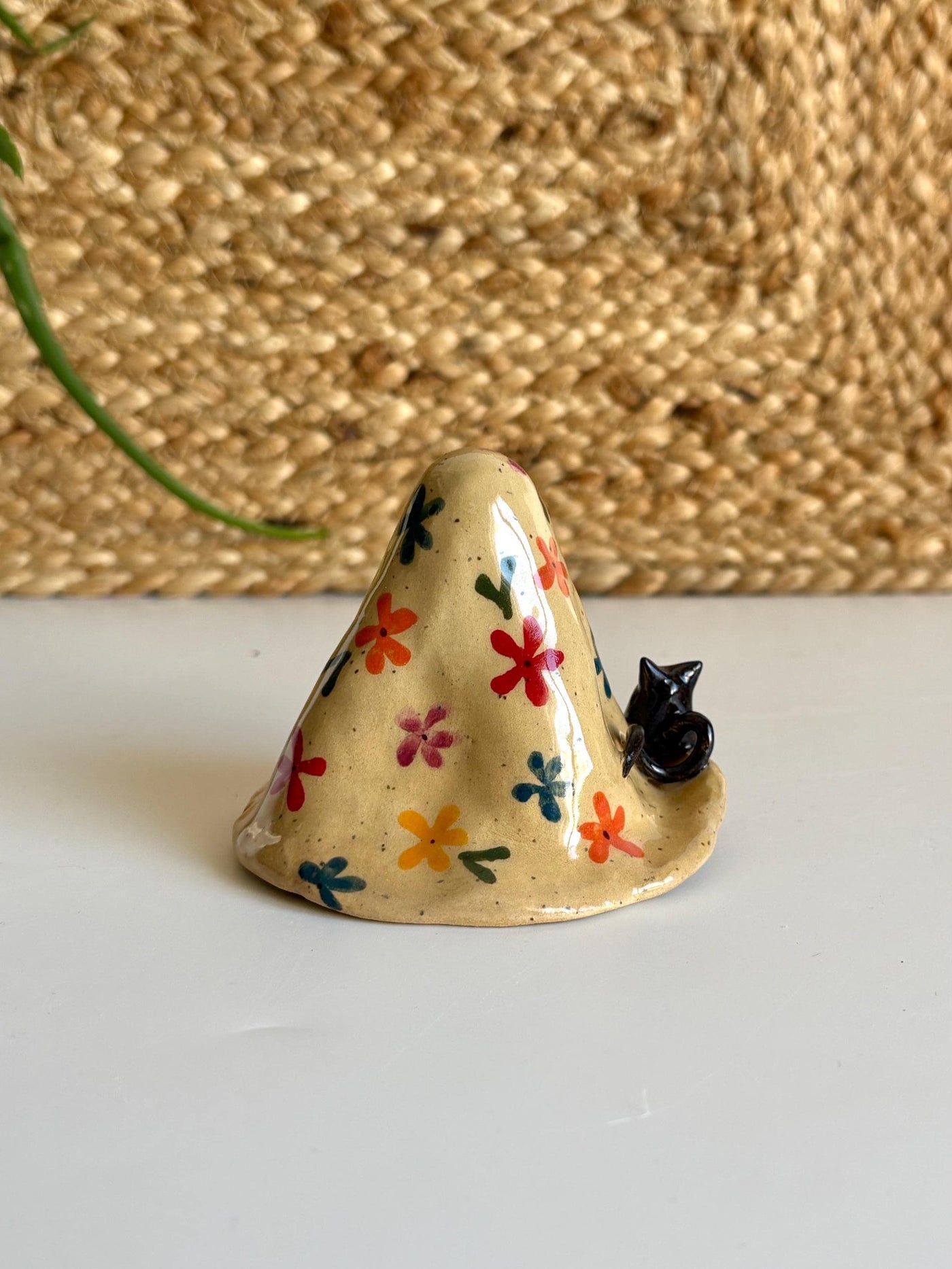 Ghost with Black Cat Incense Holder,