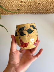 Beige Unique Floral Mug
