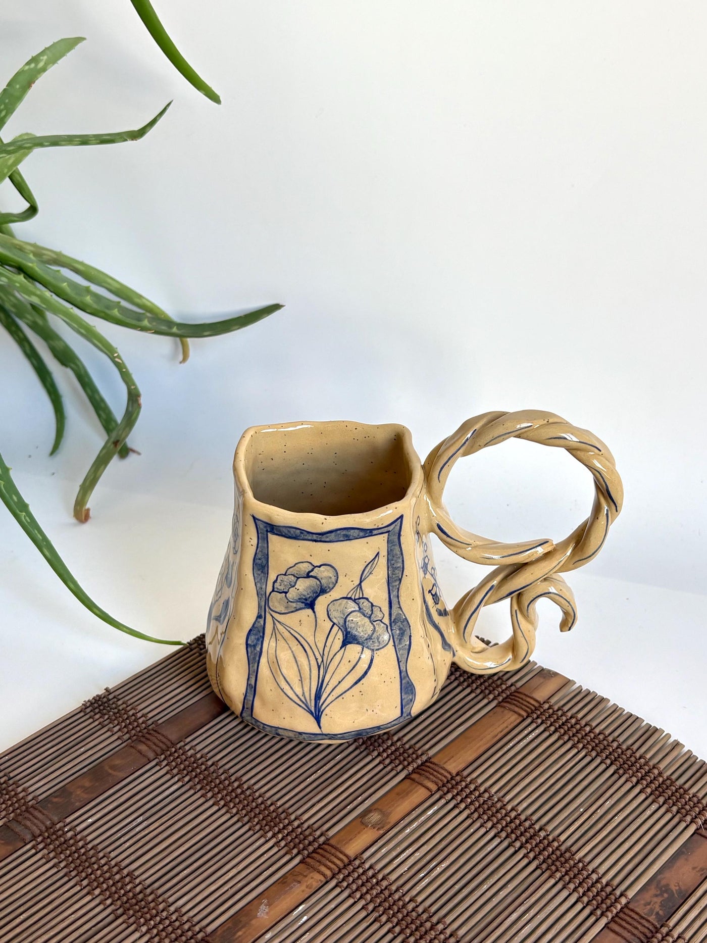 Rustic Blue Floral Mug