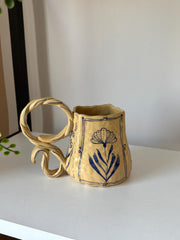 Rustic Blue Floral Mug