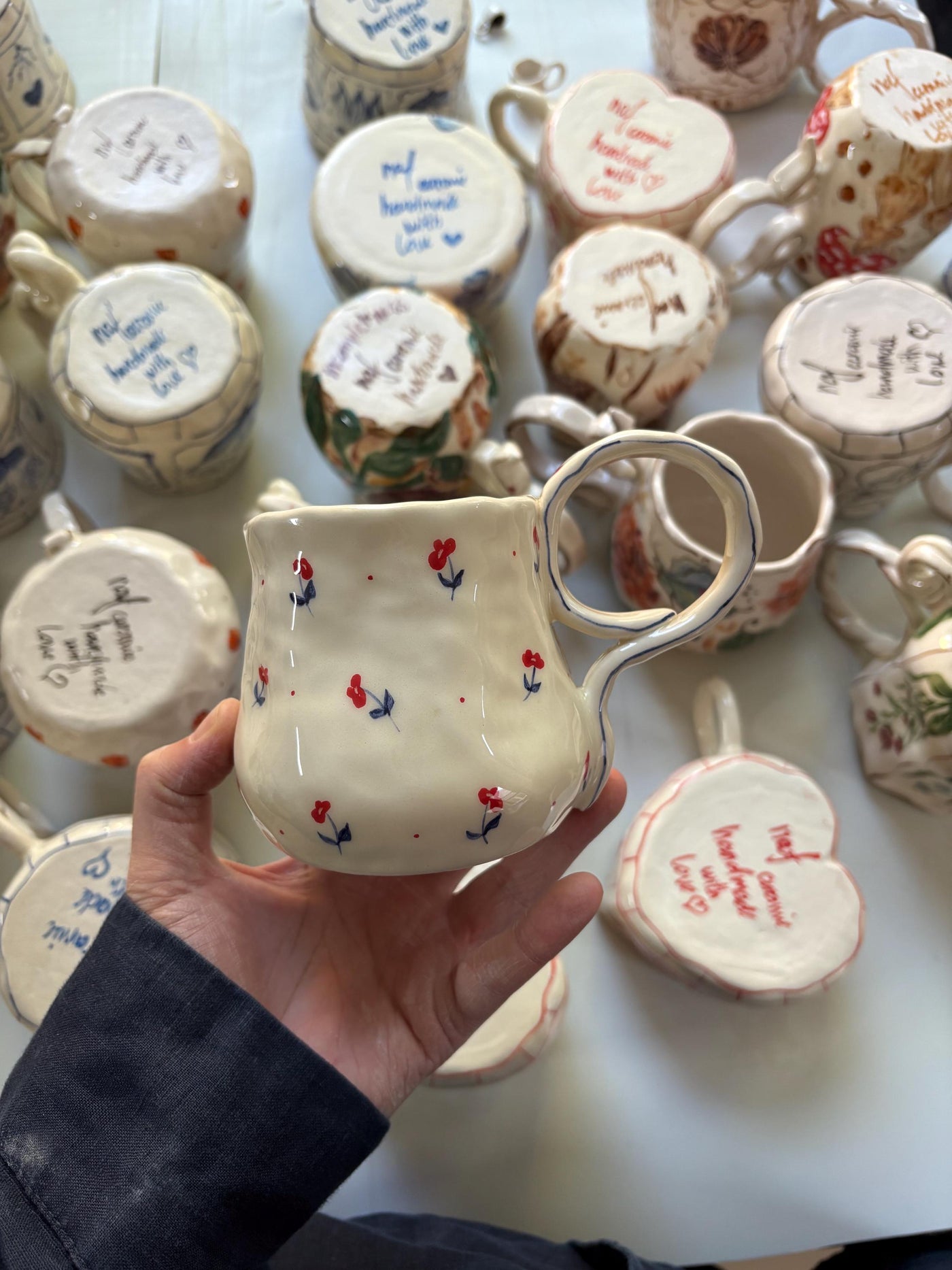 Cute Minimalist Poppy Flower Mug