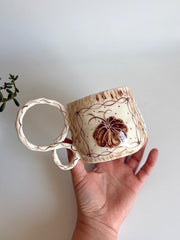 Brown Pumpkin in Framed Mug