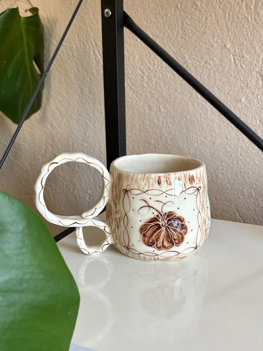 Brown Pumpkin in Framed Mug