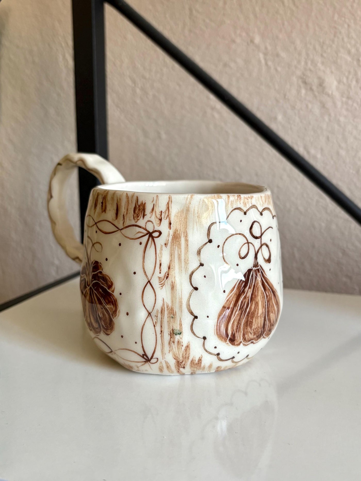 Brown Pumpkin in Framed Mug