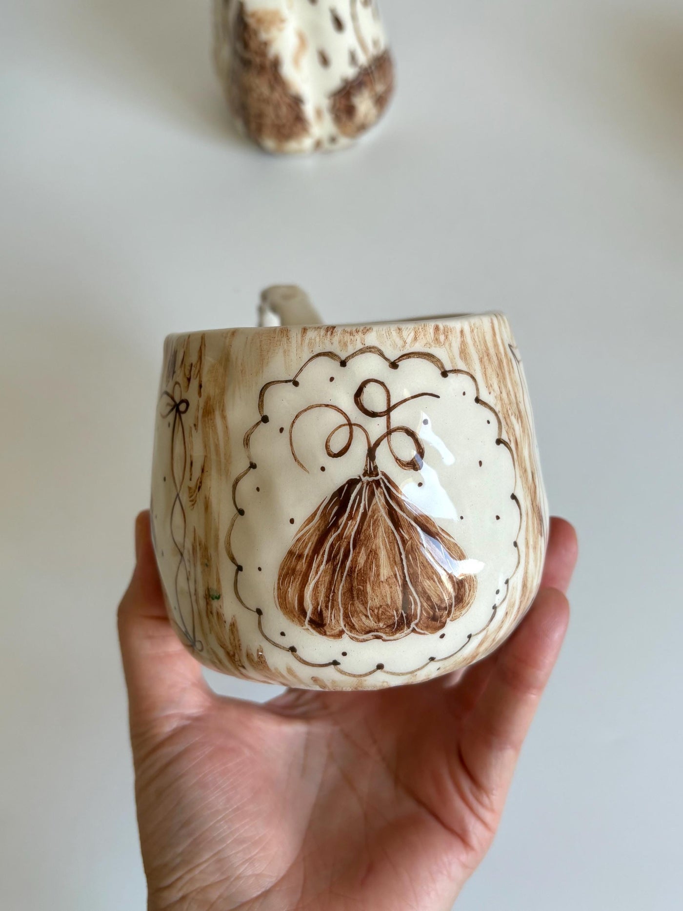 Brown Pumpkin in Framed Mug