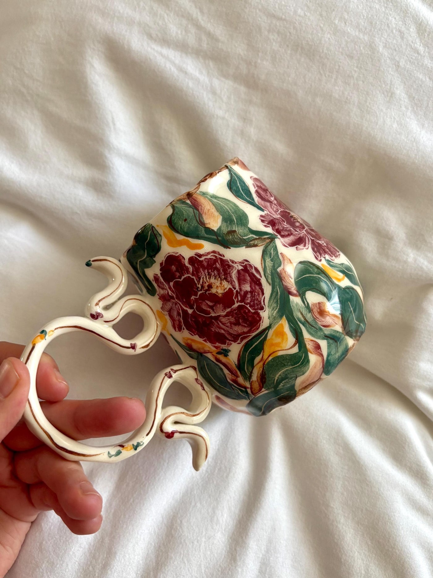 Burgundy Floral Mug