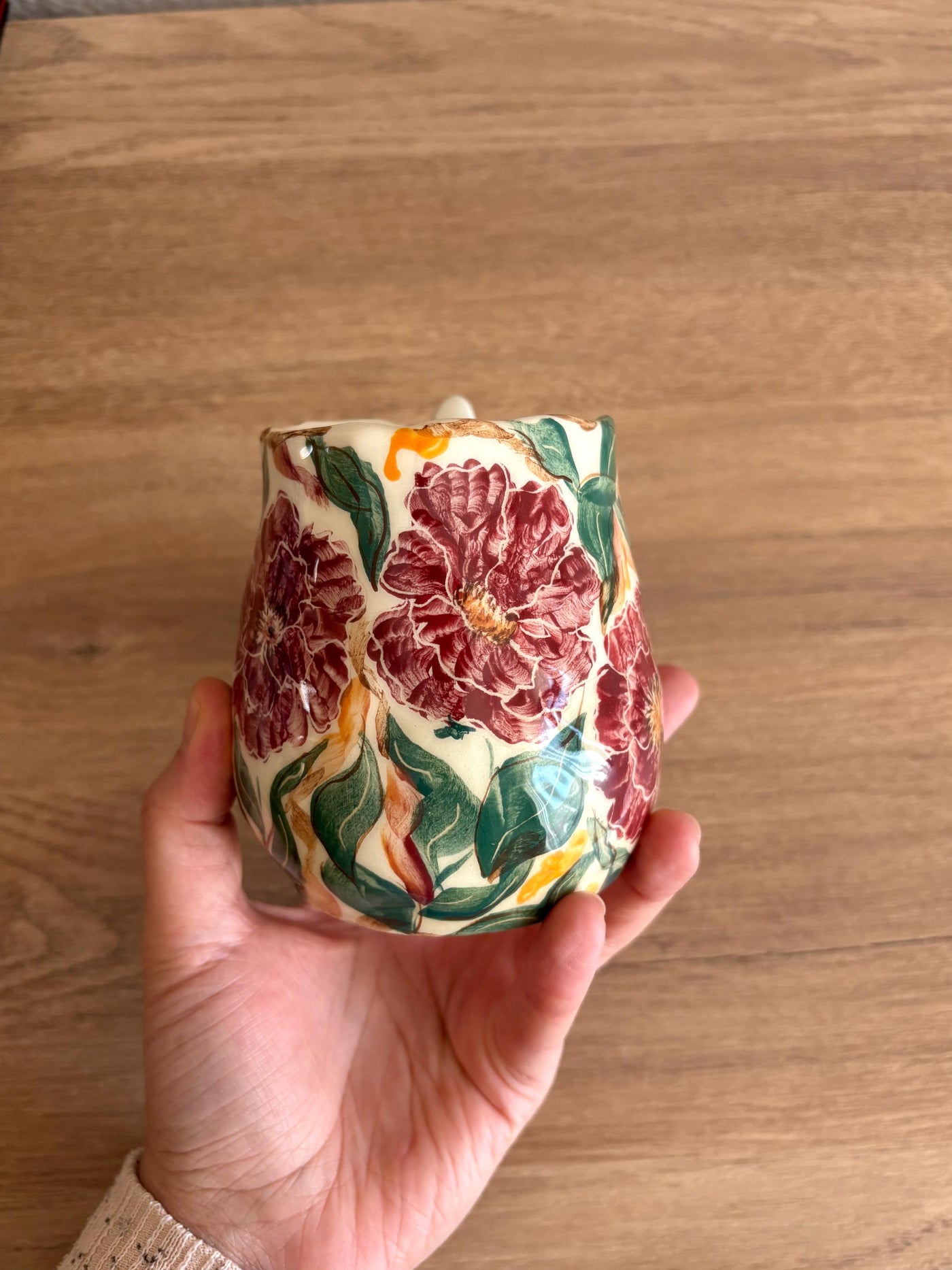 Burgundy Floral Mug
