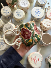 Burgundy Floral Mug