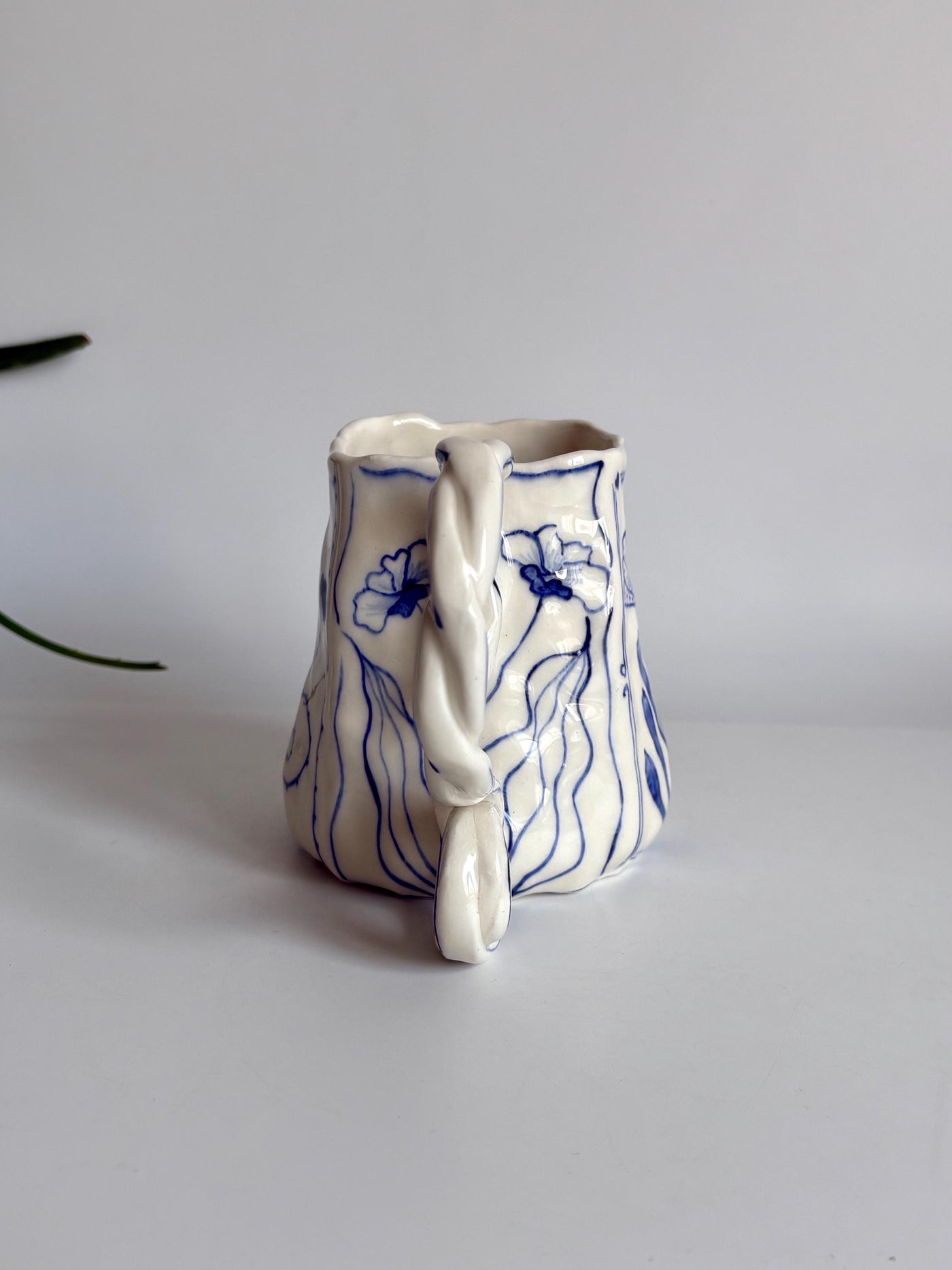 Unique Blue Flower Coffee Mug