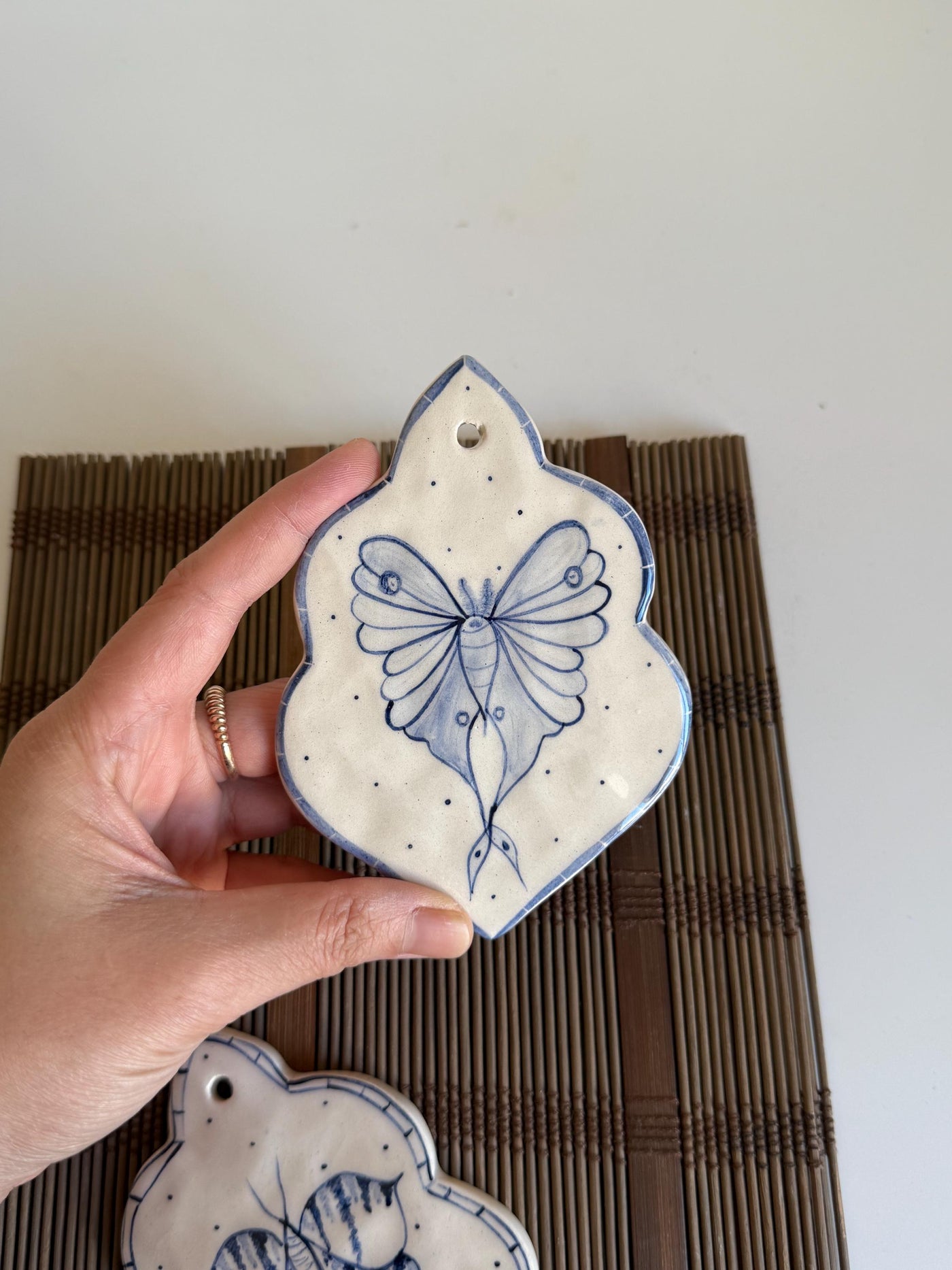 Blue and White Butterflys Wall Hanging