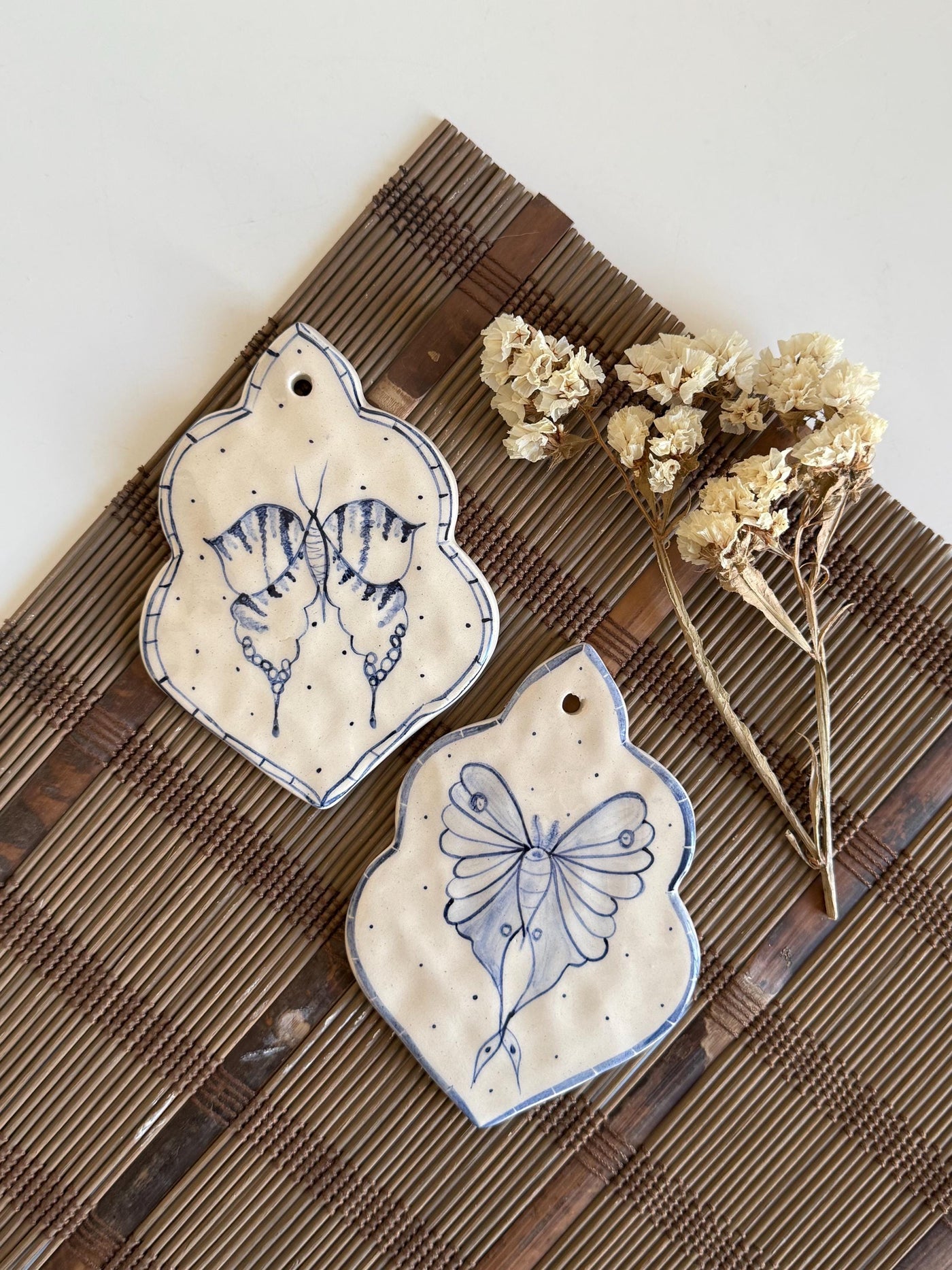 Blue and White Butterflys Wall Hanging