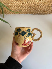 Beige Unique Floral Mug