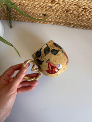 Beige Unique Floral Mug