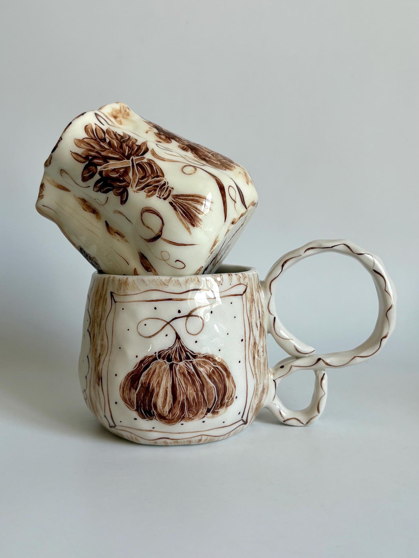Brown Pumpkin in Framed Mug