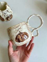 Brown Pumpkin in Framed Mug