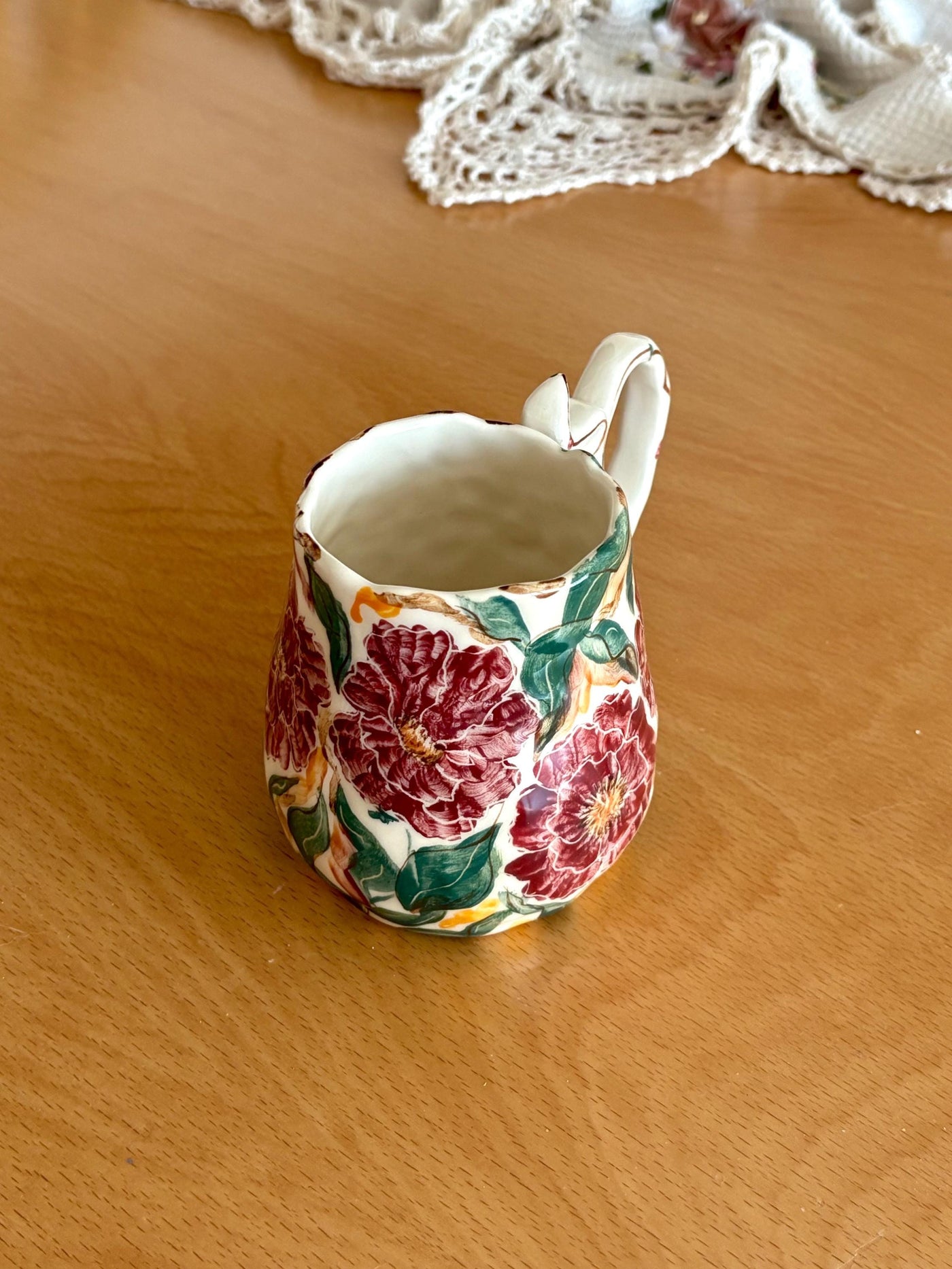 Burgundy Floral Mug