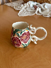 Burgundy Floral Mug