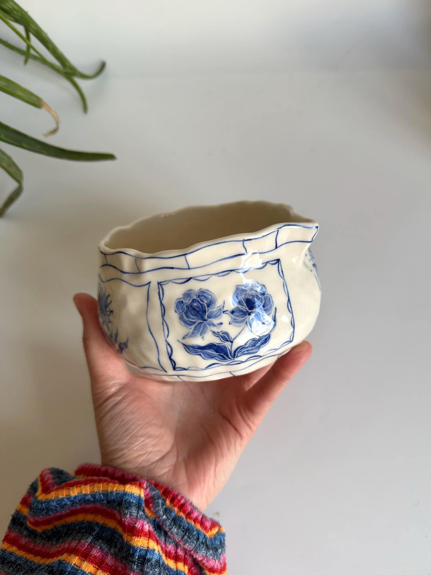 Blue Floral Matcha Bowl
