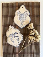 Blue and White Butterflys Wall Hanging