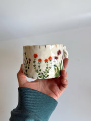 Wildflower Twisted Handle Mug