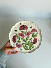 Burgundy Floral Wall / Serving Plate