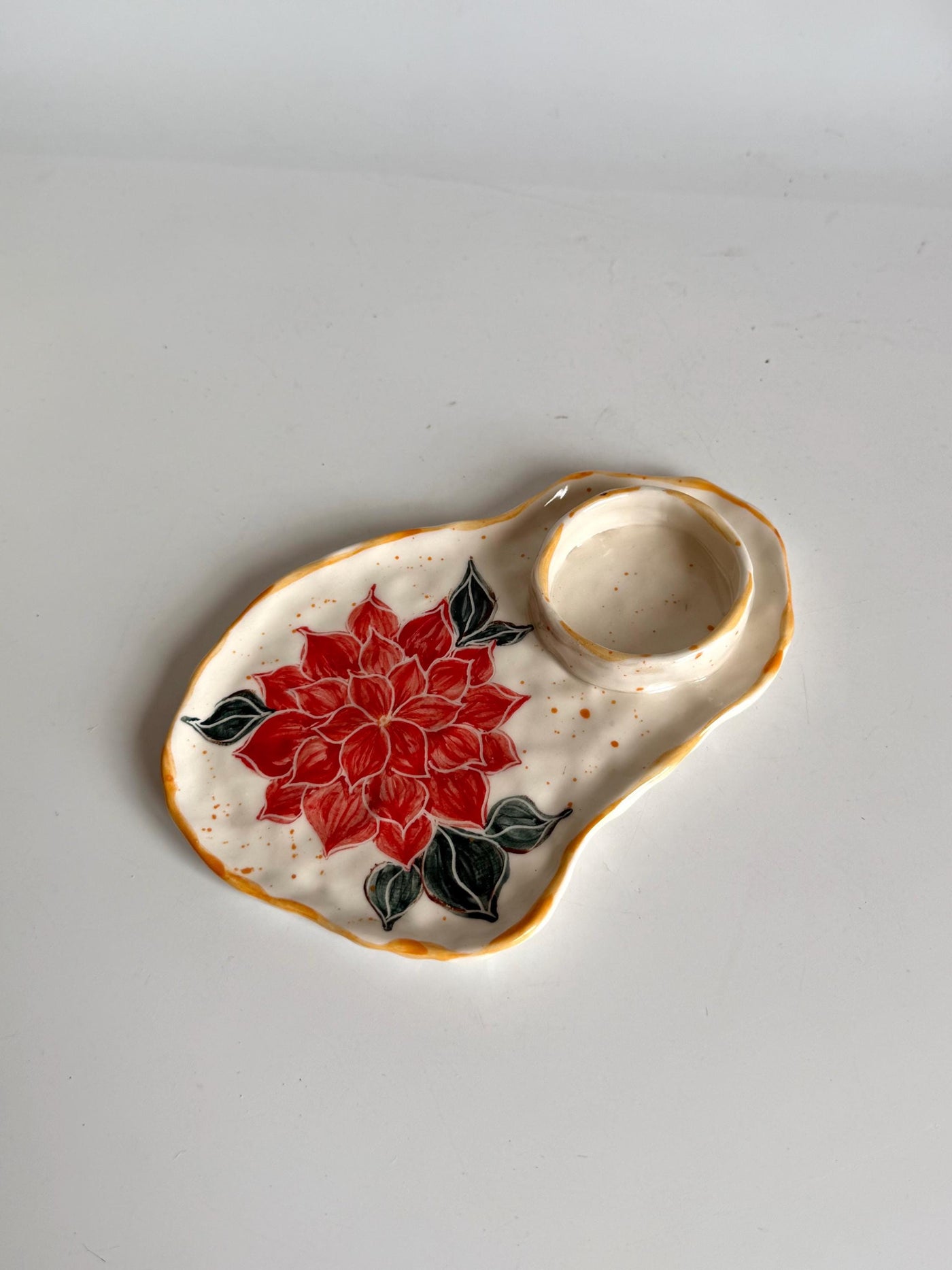 Poinsettia Flower Candle Holder