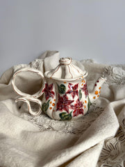 Burgundy Floral Teapot