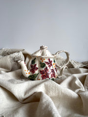 Burgundy Floral Teapot