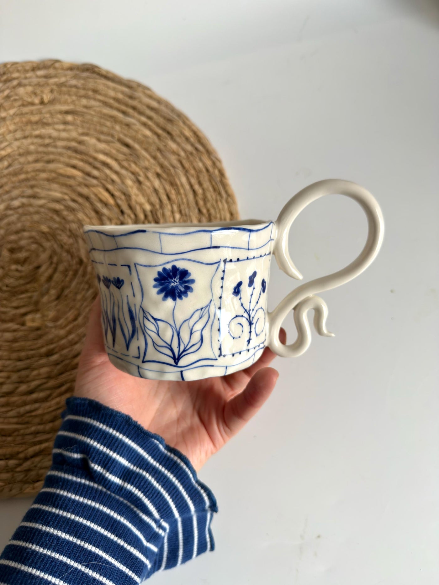 Blue Flowers, Inspired by Tarot Cards Mug