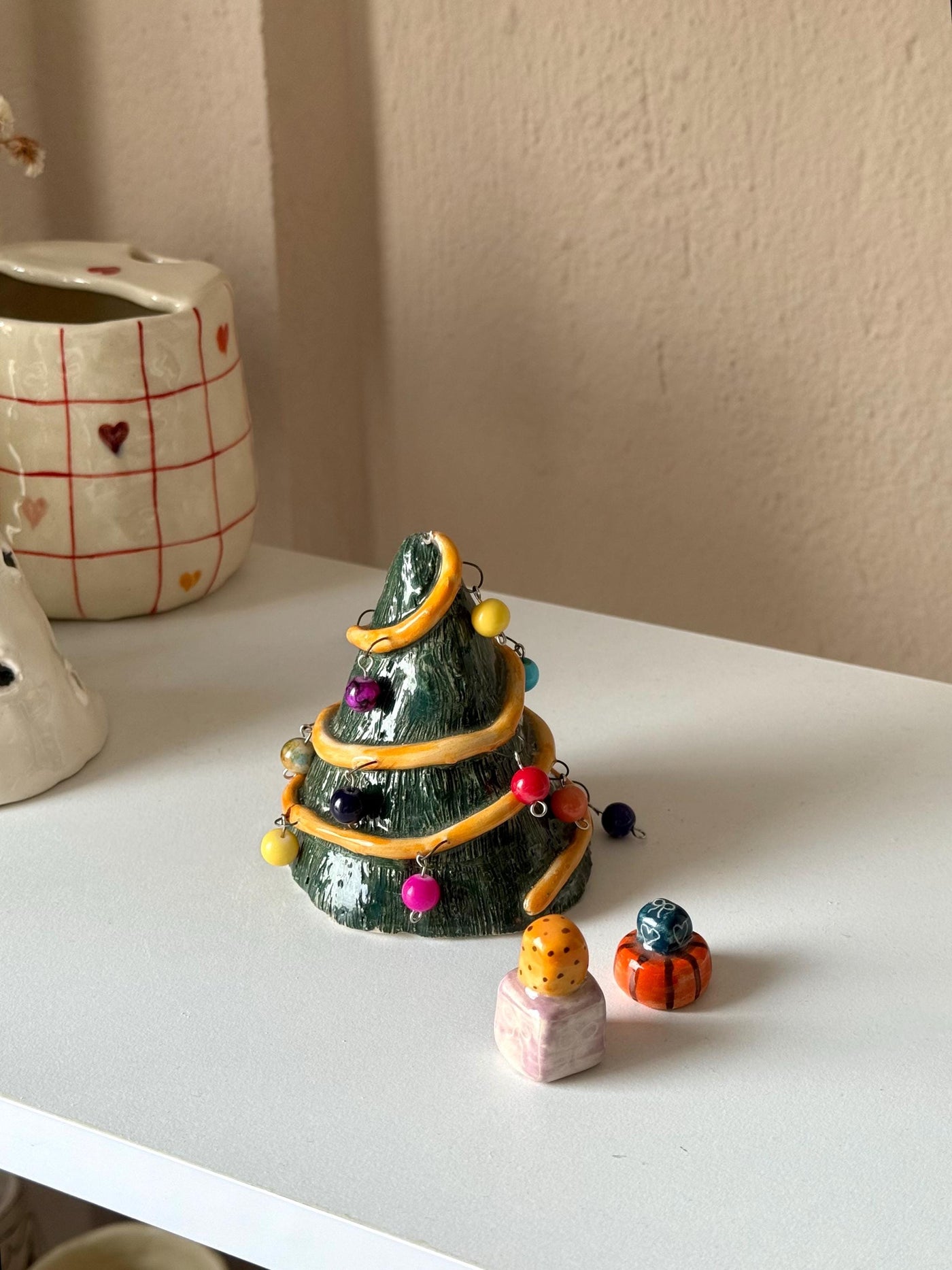 Tiny Christmas Tree and Gift Packages Decoration Objects
