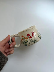 Wildflower Twisted Handle Mug