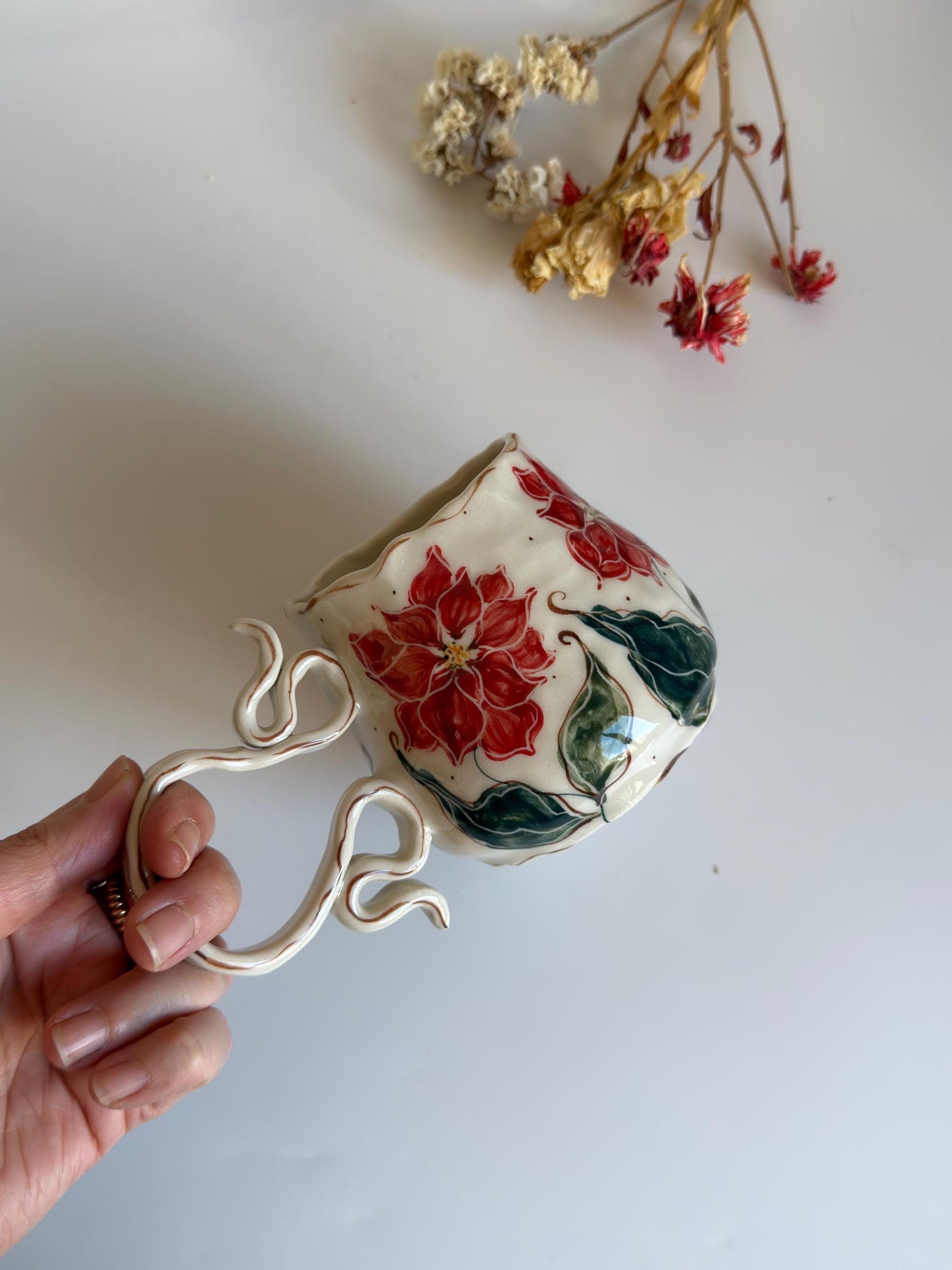Poinsettia Flowers Mug