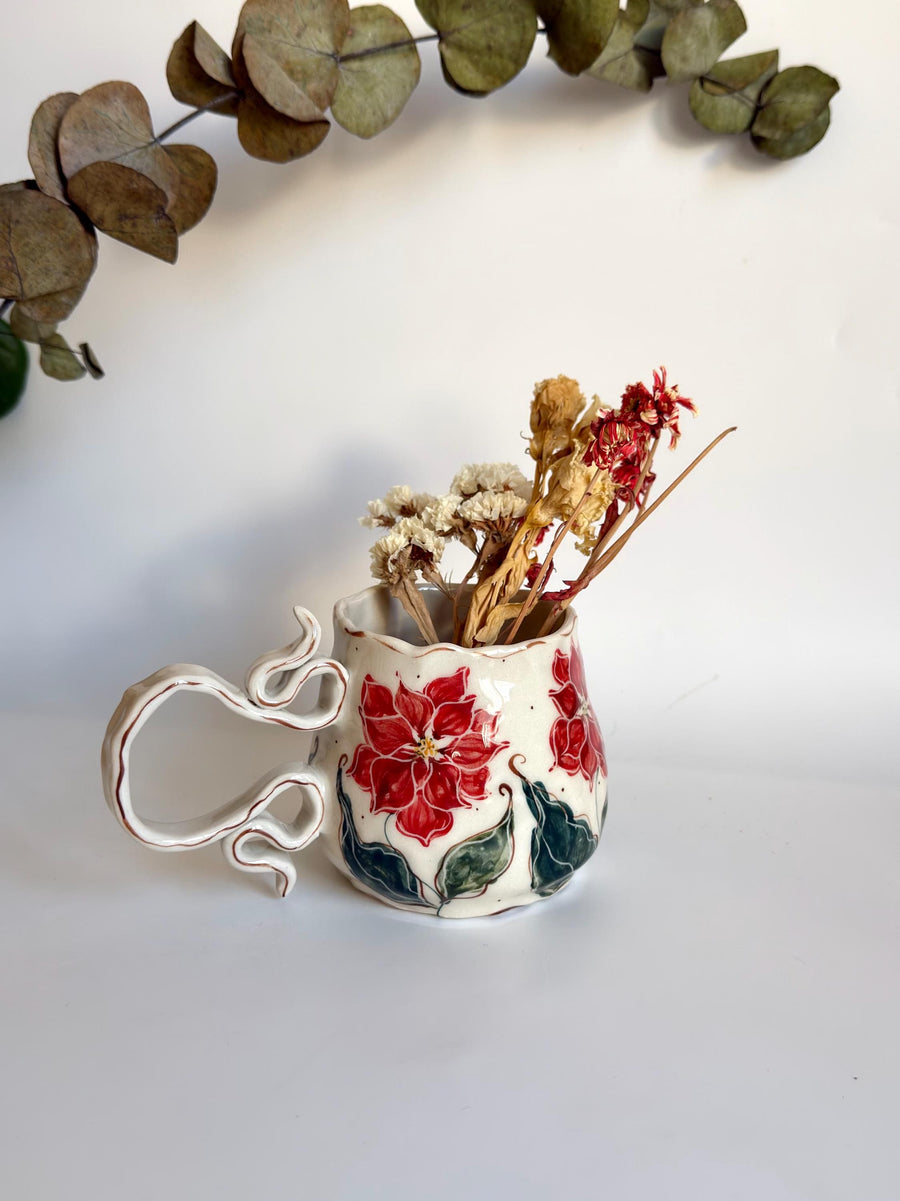 Poinsettia Flowers Mug