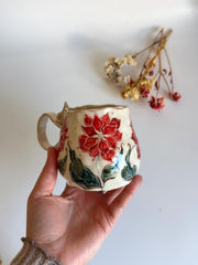 Poinsettia Flowers Mug