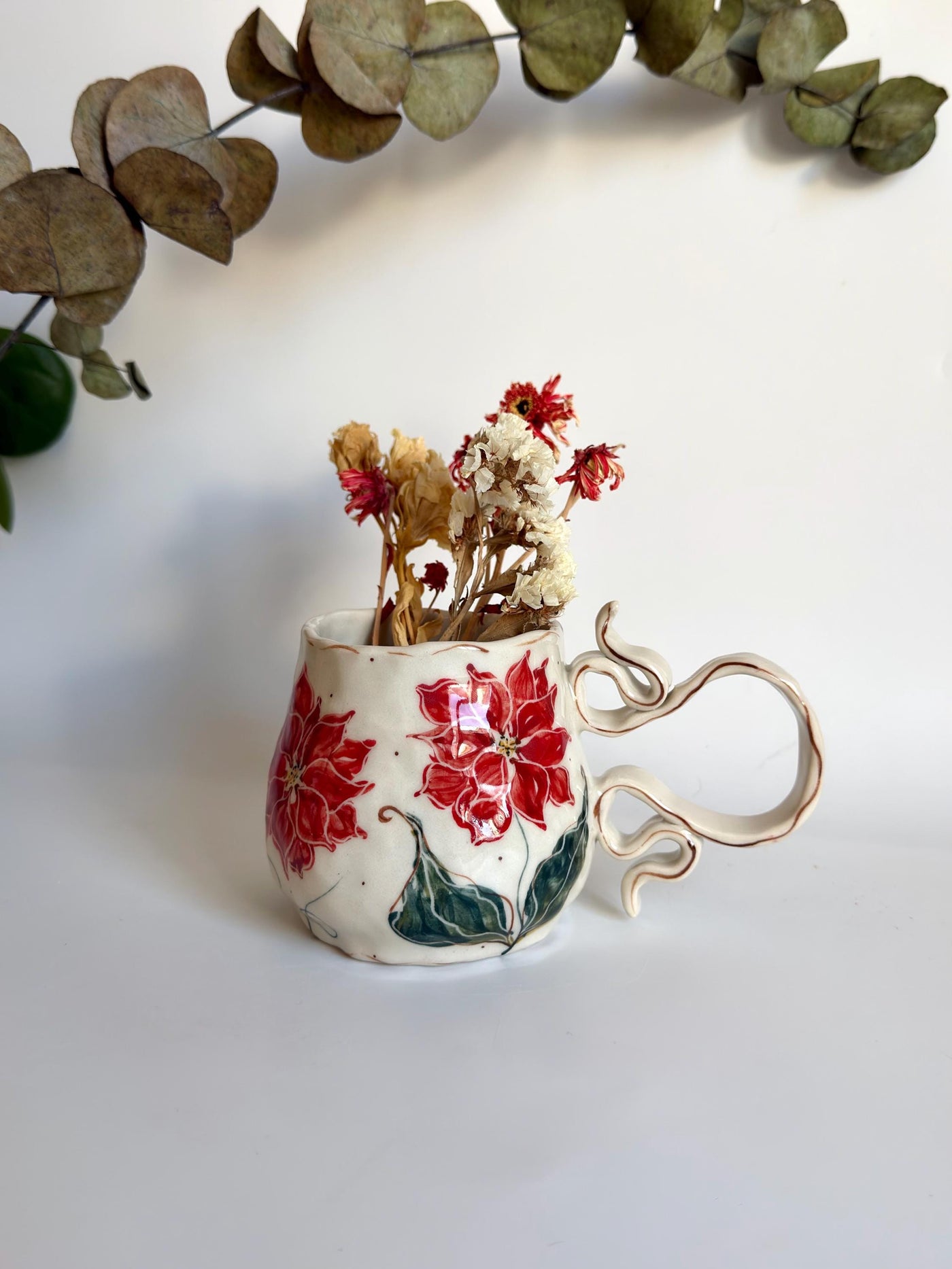 Poinsettia Flowers Mug