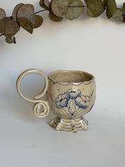 Blue Floral Mug Vintage Inspired
