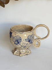 Blue Floral Mug Vintage Inspired