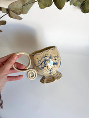 Blue Floral Mug Vintage Inspired