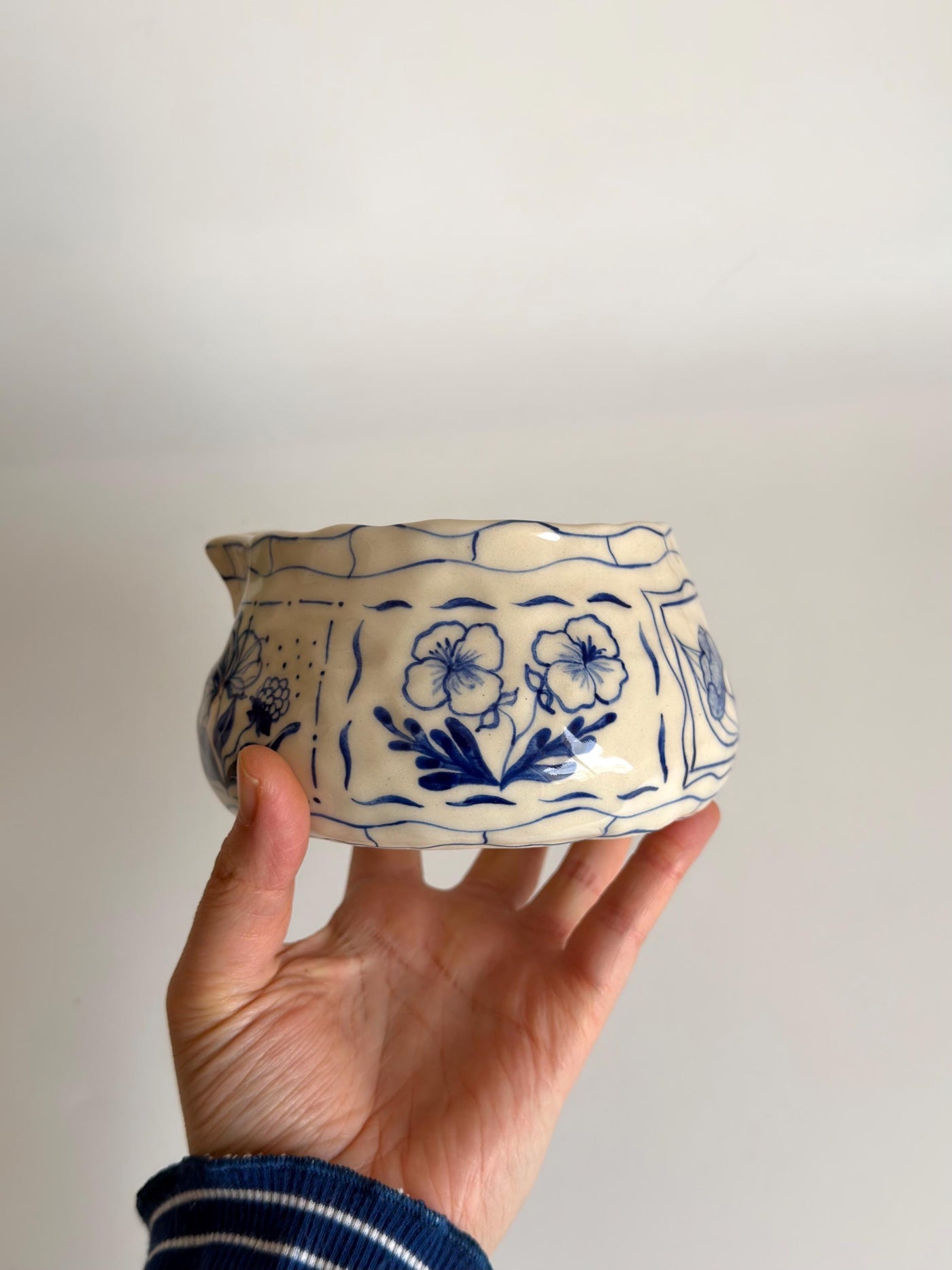 Blue Floral Matcha Bowl