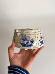 Blue Floral Matcha Bowl
