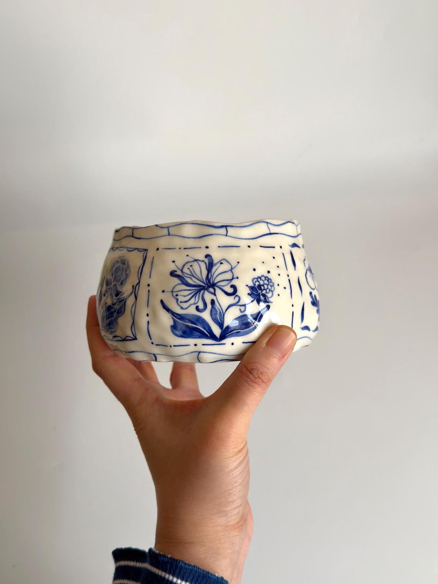 Botanical Blue Flowers Bowl