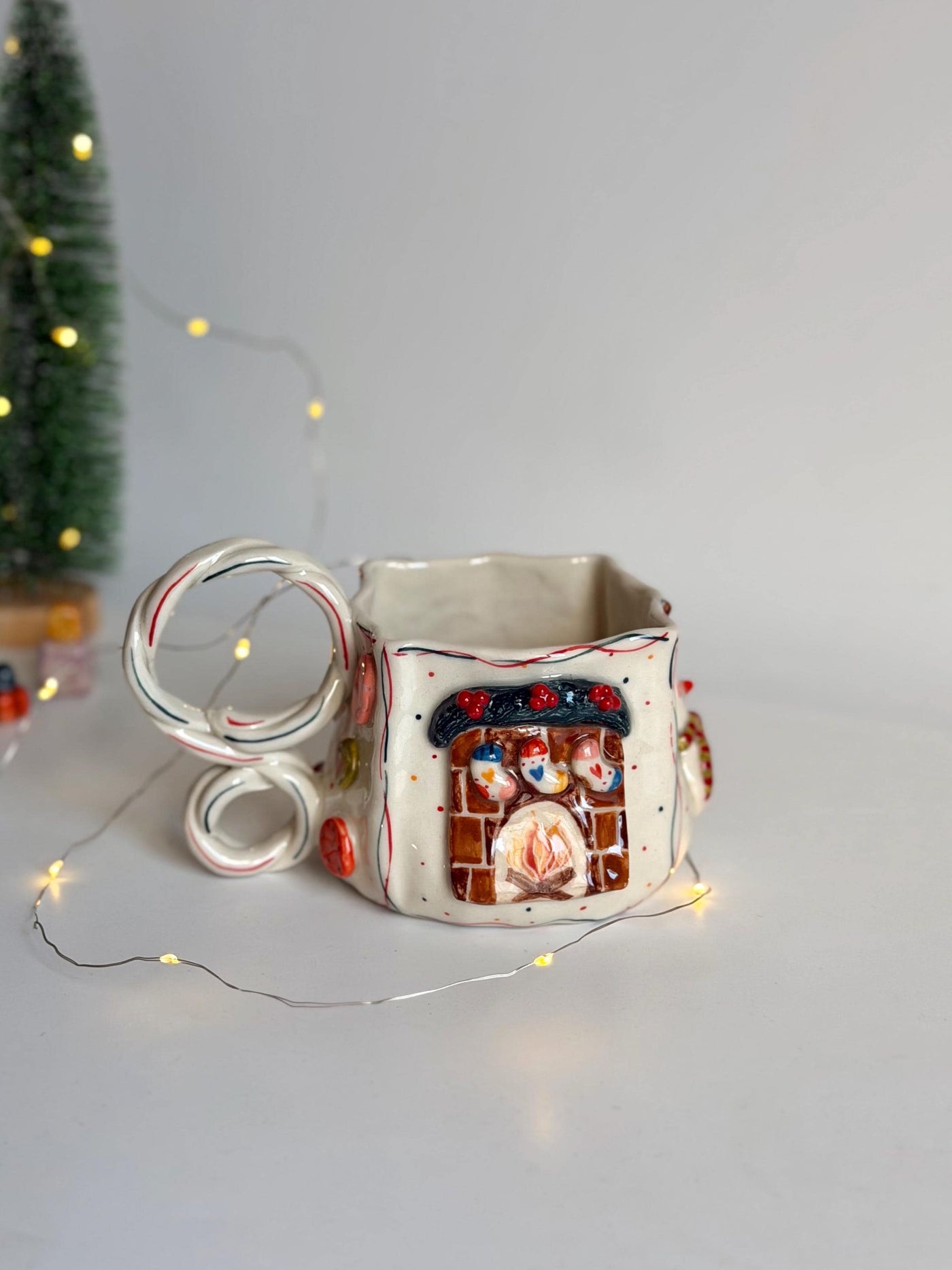 Christmas Theme Fireplace Mug