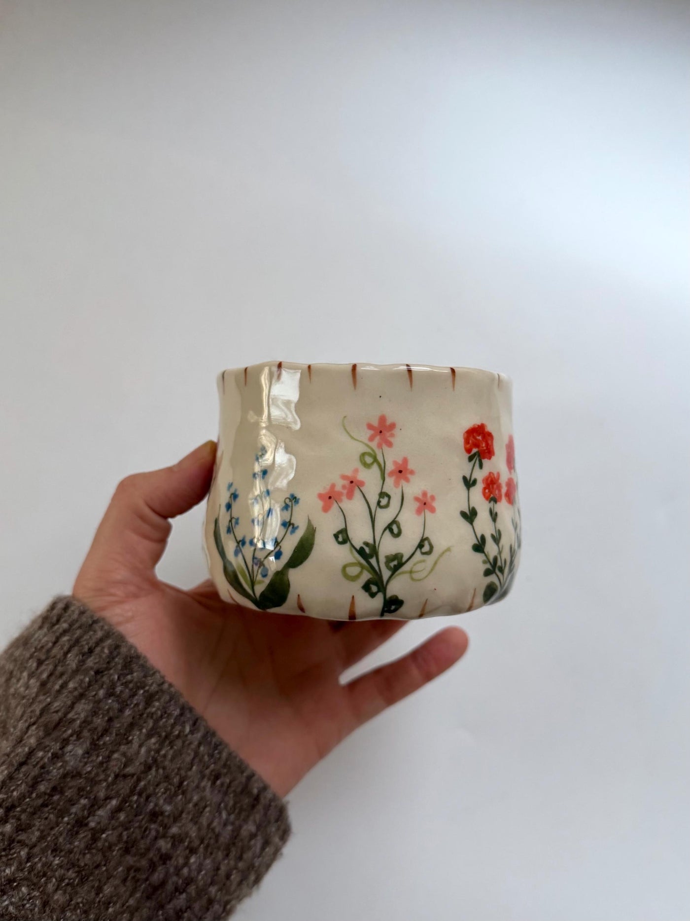 Wildflower Twisted Handle Mug