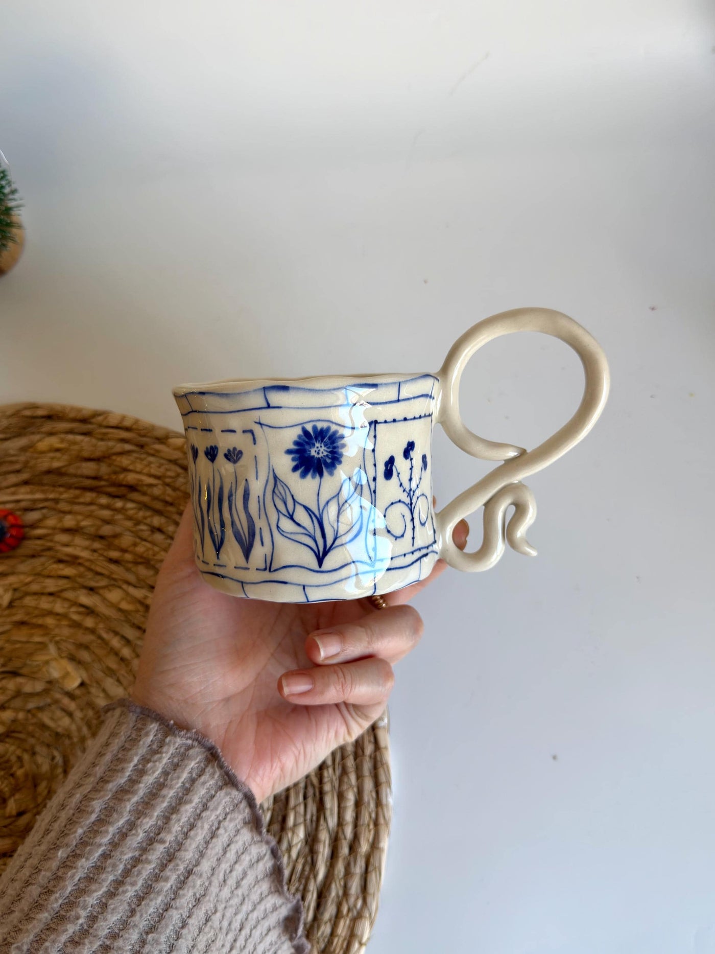 Blue Flowers, Inspired by Tarot Cards Mug