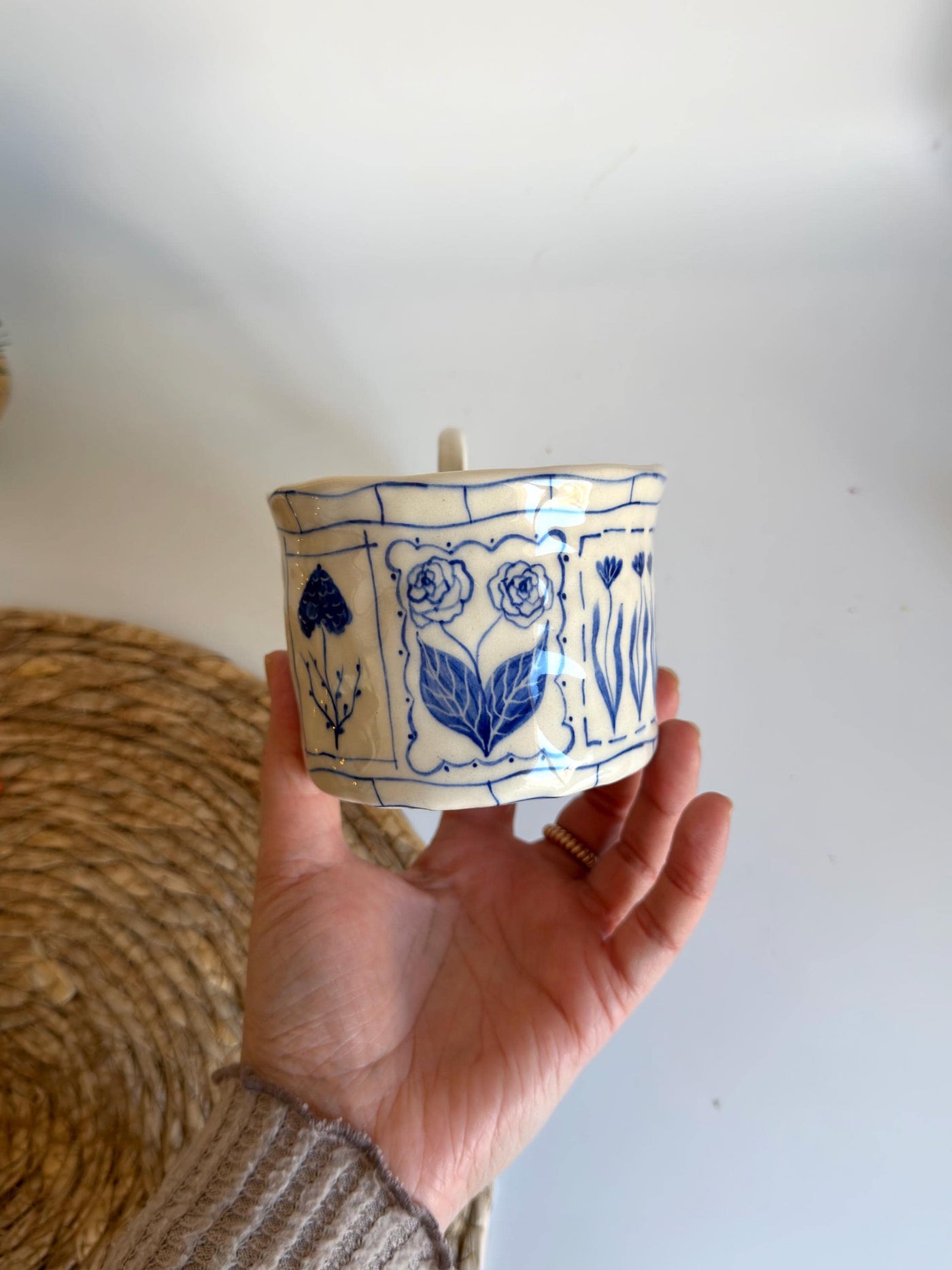 Blue Flowers, Inspired by Tarot Cards Mug