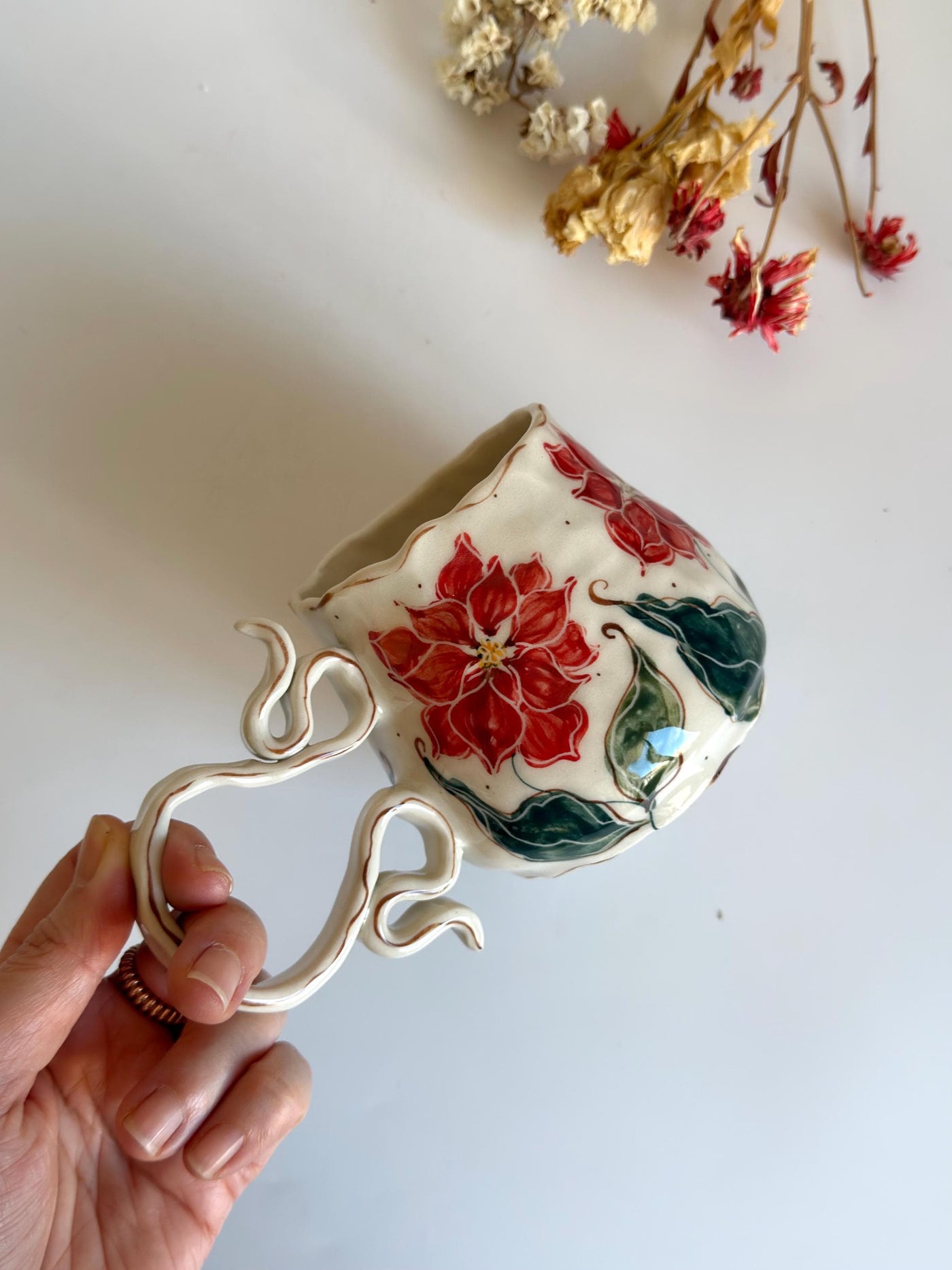 Poinsettia Flowers Mug